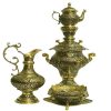 Samovar en laiton persan, théière décorative à charbon, motifs floraux
