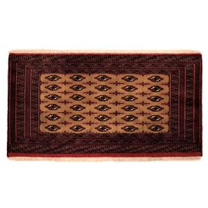 Tapis persan en laine tribal noué à la main rouge et crème