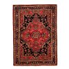 Tapis Persan Fait Main Médaillon Intriqué en Laine Agréable