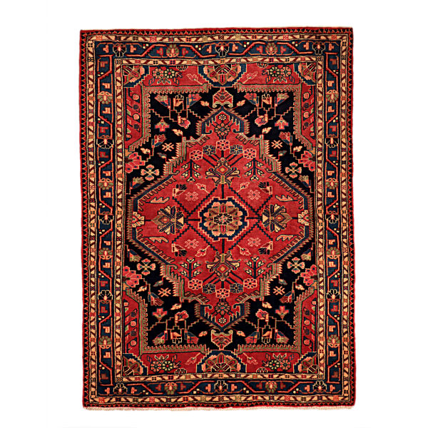 Tapis Persan Fait Main Médaillon Intriqué en Laine Agréable
