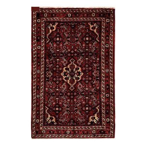 Tapis Persan Fait Main Médaillon Intriqué en Laine Couleur Sombre