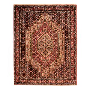 Tapis Persan Fait Main Médaillon Intriqué en Laine Crème