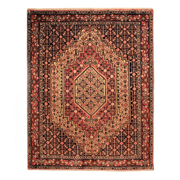 Tapis Persan Fait Main Médaillon Intriqué en Laine Crème