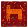Tapis Gabbeh en laine persane tissé à la main avec motifs animaliers Léopard