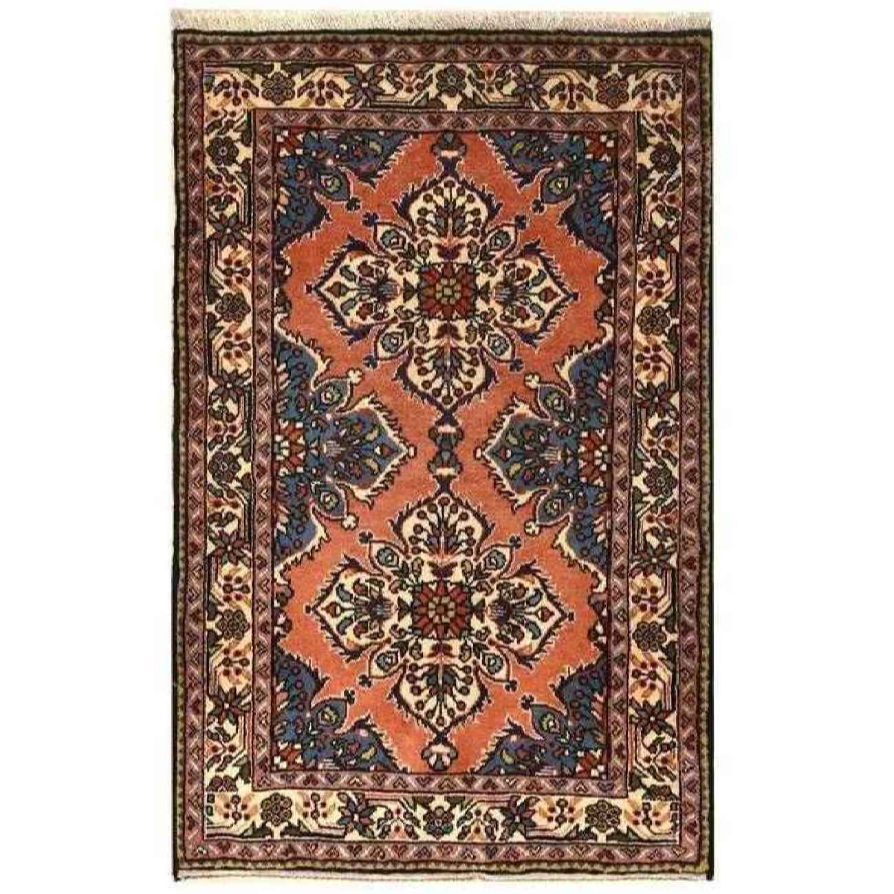 Tapis en laine persan noué à la main avec design Médaillon modèle Kimiya