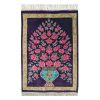 Tapis en soie persan noué à la main Qom Pot de fleurs