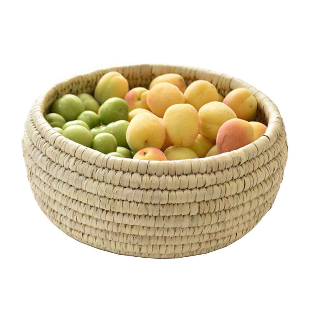 Panier de rangement persan tressé à la main en feuilles de palmier – Modèle Negin