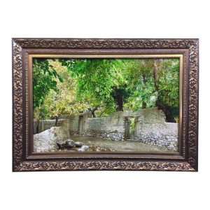 Tapis persan figuratif noué à la main de Tabriz représentant Divar