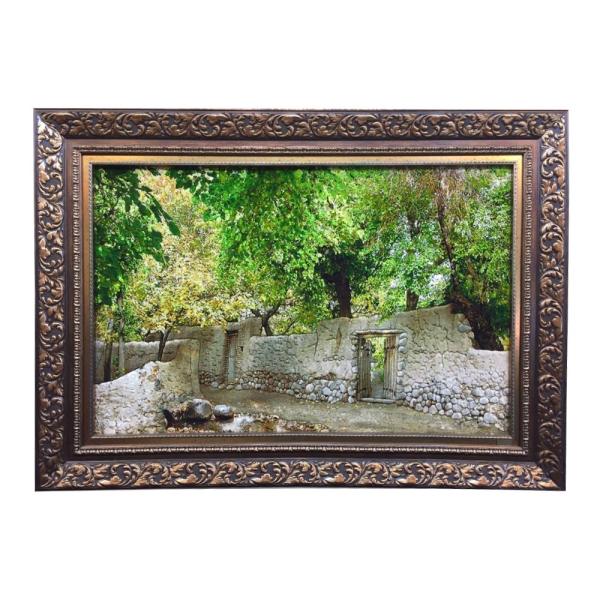 Tapis persan figuratif noué à la main de Tabriz représentant Divar