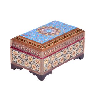 Handcrafted Wooden Jewelry Box with Persian Khatam Design – Shabnam