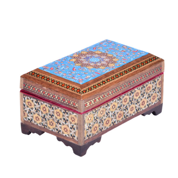 Handcrafted Wooden Jewelry Box with Persian Khatam Design - Shabnam