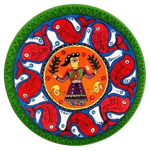 Plaque en céramique décorative peinte à la main Rajasthani