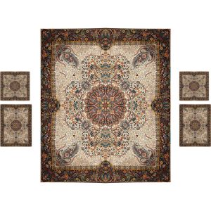 Parure de lit persane – Style oriental, taille double, tissu Termeh – Afshar