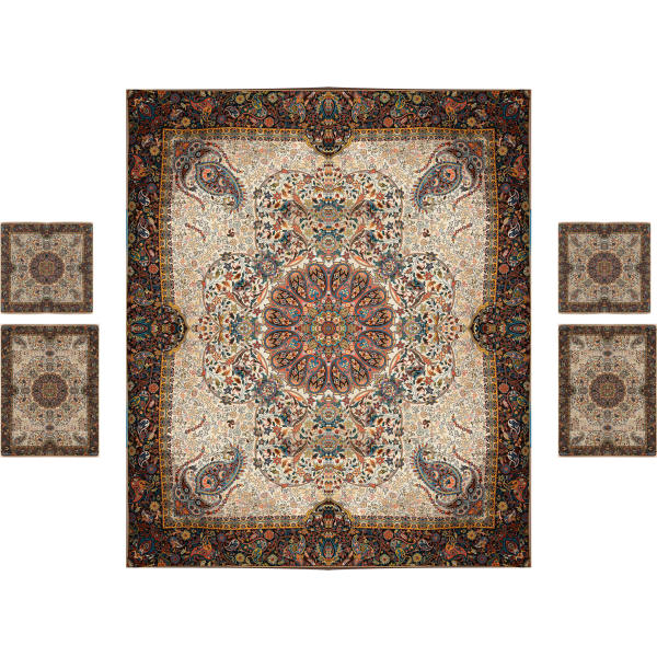 Parure de lit persane – Style oriental, taille double, tissu Termeh – Afshar