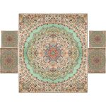 Parure de lit persane – Style oriental, taille double, tissu Termeh – Negin