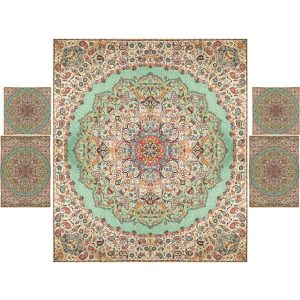 Parure de lit persane – Style oriental, taille double, tissu Termeh – Negin
