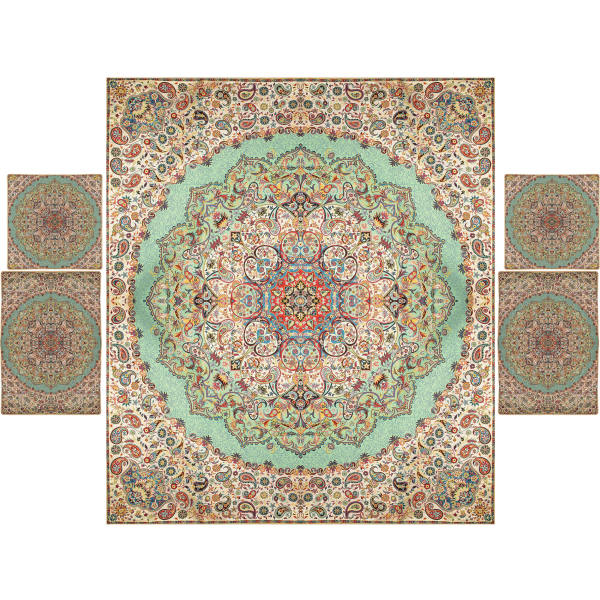 Parure de lit persane – Style oriental, taille double, tissu Termeh – Negin