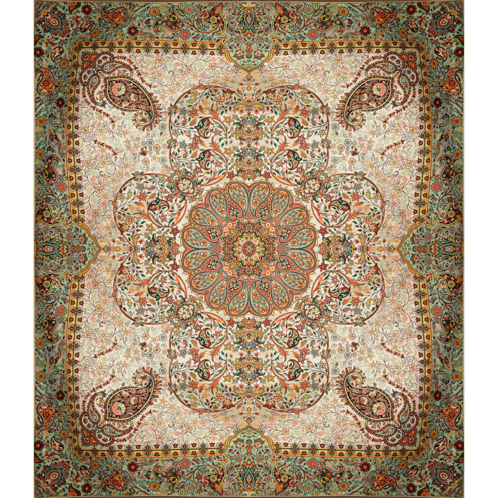 Parure de lit persane – Style oriental, taille double, tissu Termeh – Negin