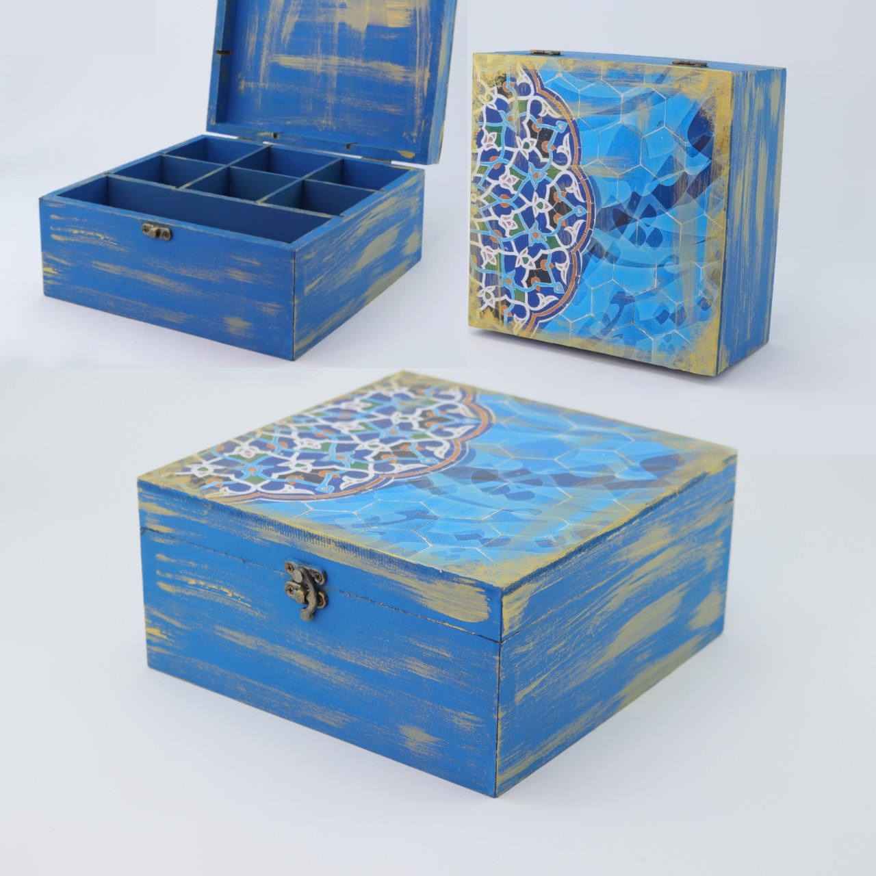 Boîte en Bois pour Cadeaux – Motif Persan Inspiré Kashia