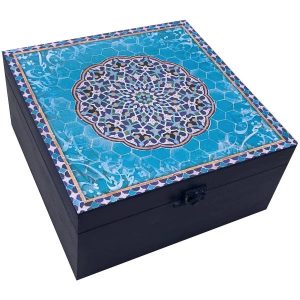 Boîte en Bois pour Cadeaux – Motif Persan Inspiré Negargari II