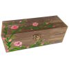 Boîte en Bois pour Cadeaux – Motif Artistique Fleur Rose