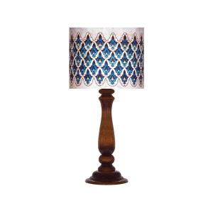 Lampe de table en bois traditionnelle avec abat-jour inspiré de la Perse Iblue
