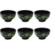 Bol en Poterie Fait Main - Pour Yaourts, Desserts, Salades et Nouilles | Bleu Marine (Ensemble de 6)