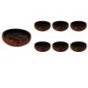 Bol en Poterie Fait Main - Pour Yaourts, Desserts, Salades et Nouilles | Fleur Dorée (Ensemble de 7)