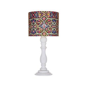 Lampe de table en bois traditionnelle avec abat-jour inspiré de la Perse Dalan