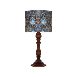 Lampe de table en bois traditionnelle avec abat-jour inspiré de la Perse Delban
