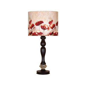 Lampe de table en bois traditionnelle avec abat-jour Rose II
