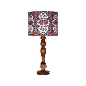 Lampe de table en bois traditionnelle avec abat-jour inspiré de la Perse Samko