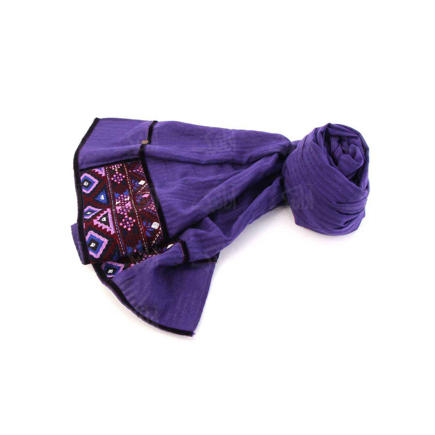 Châle Baloutche Brodé pour Femme Violet
