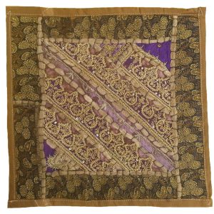 Housse de Coussin Brodée – Design Suzani Doré