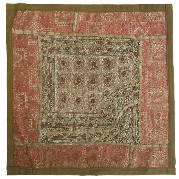 Housse de Coussin Brodée - Design Suzani Rose II