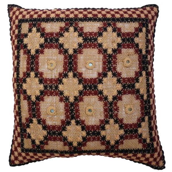Housse de Coussin Brodée - Design Dara Crème