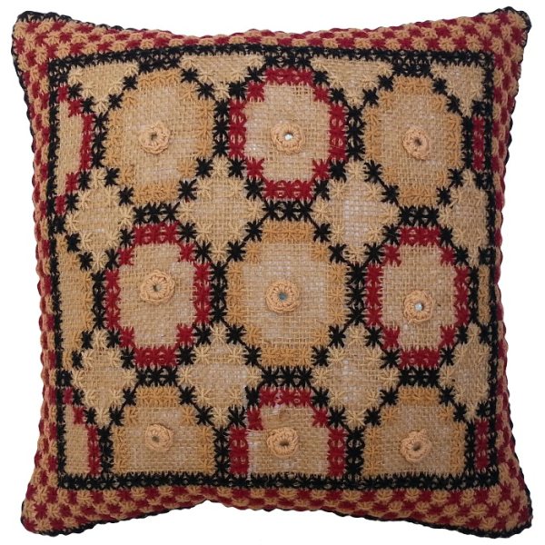 Housse de Coussin Brodée - Design Sima Crème