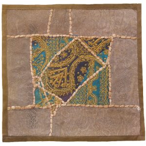 Housse de Coussin Brodée – Design Suzani Bleu