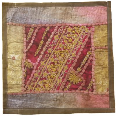 Housse de Coussin Brodée - Design Suzani Arc-en-Ciel