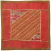 Housse de Coussin Brodée - Design Suzani Rouge