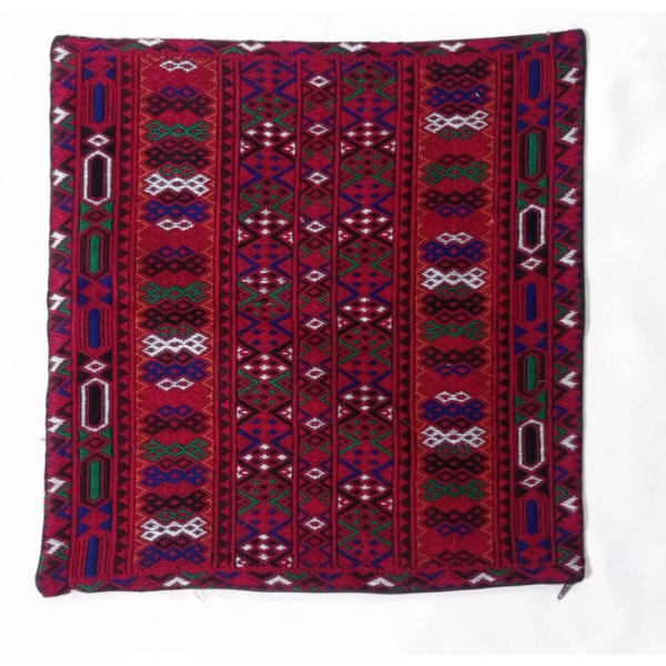 Housse de Coussin Brodée - Design Suzani Rouge