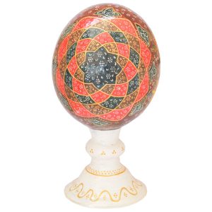 Œuf d’autruche décoratif persan peint à la main – Abbasi II