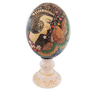 Œuf d’autruche décoratif persan peint à la main – Gazelle