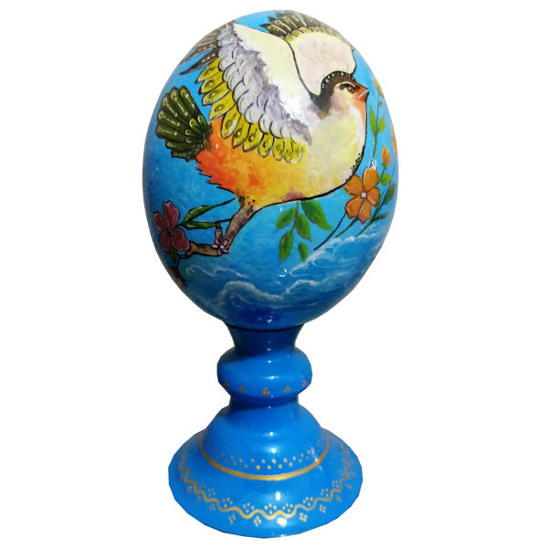 Œuf d'autruche décoratif persan peint à la main – Oiseau d'amour