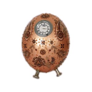 Œuf d’autruche décoratif persan peint à la main avec horloge