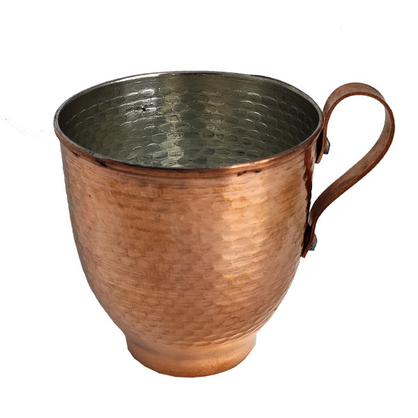 Tasse persane en cuivre - Fabriquée à la main avec anse pour boissons froides - Martelée Darabi II