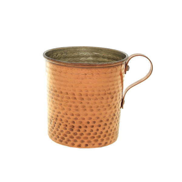 Tasse persane en cuivre - Fabriquée à la main avec anse pour boissons froides - Martelée Difa