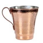 Tasse persane en cuivre – Fabriquée à la main avec anse pour boissons froides – Martelée Hiva