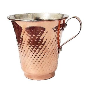 Tasse persane en cuivre – Fabriquée à la main avec anse pour boissons froides – Martelée Rasti