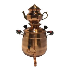 Samovar de thé en cuivre persan pour cuisinière avec théière Modèle Diva